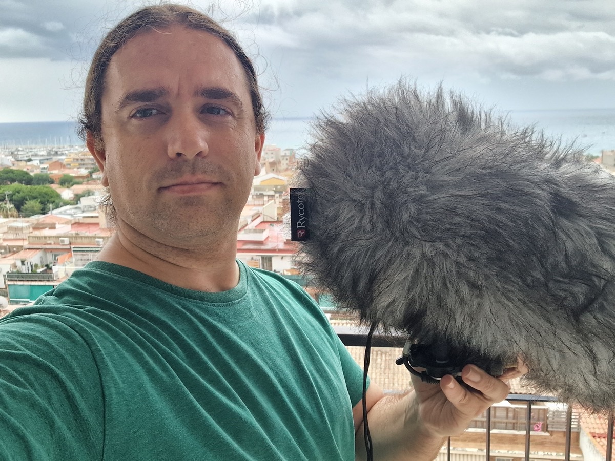 Rooftop recording setup with Rycote windshield