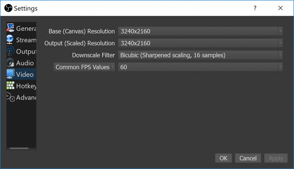 OBS Studio Settings 360 Recording